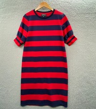 Ralph Lauren LRL Shirt Dress Womens Small Red Blue Knee Length Viscose Nylon