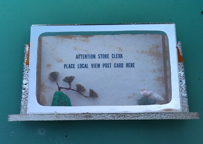 1940's RARE!! STORE POSTCARD DISPLAY HOLDER MADE IN JAPAN 3D FLOWERS UNUSUAL 