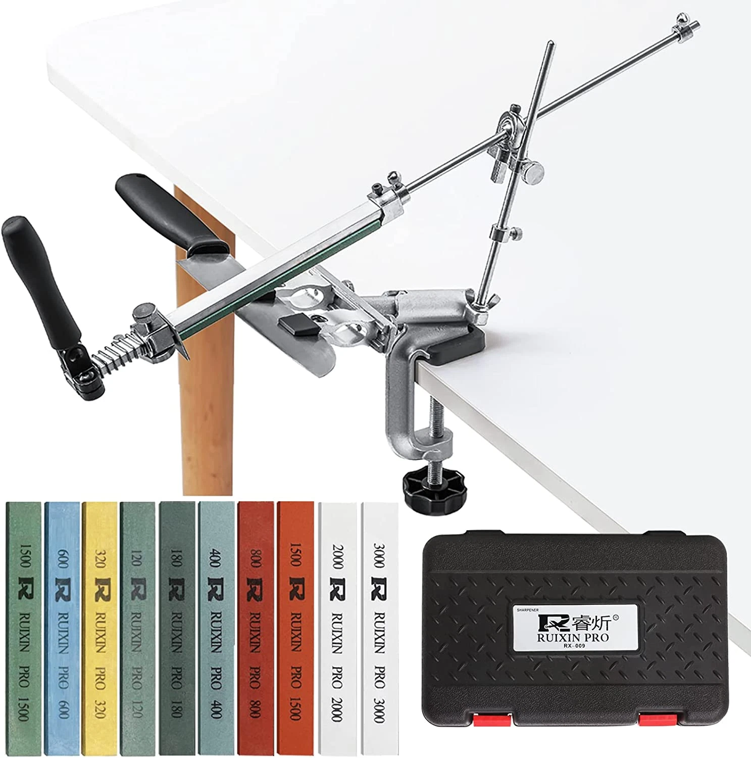 RUIXIN PRO RX-009 Professional Knife Sharpener Kit 10 Whetstones, 360° Rotation
Opens in a new windo