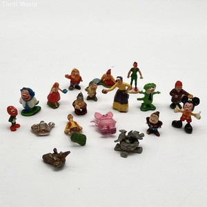 Disney Mini Figurine Lot Mickey Mouse Peter Pan Dwarfs Rat Fink 18 Pieces