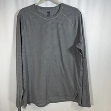 REI Co-op Base Layer Shirt Long Sleeve Gray Mens Large Perforated Athletic