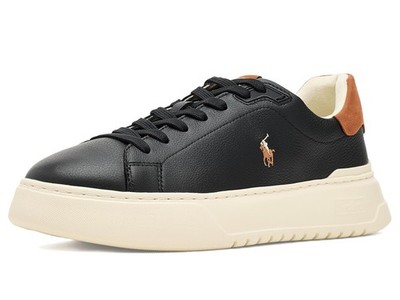 Man's Shoes Polo Ralph Lauren RLite Court Tumbled Leather Sneakers