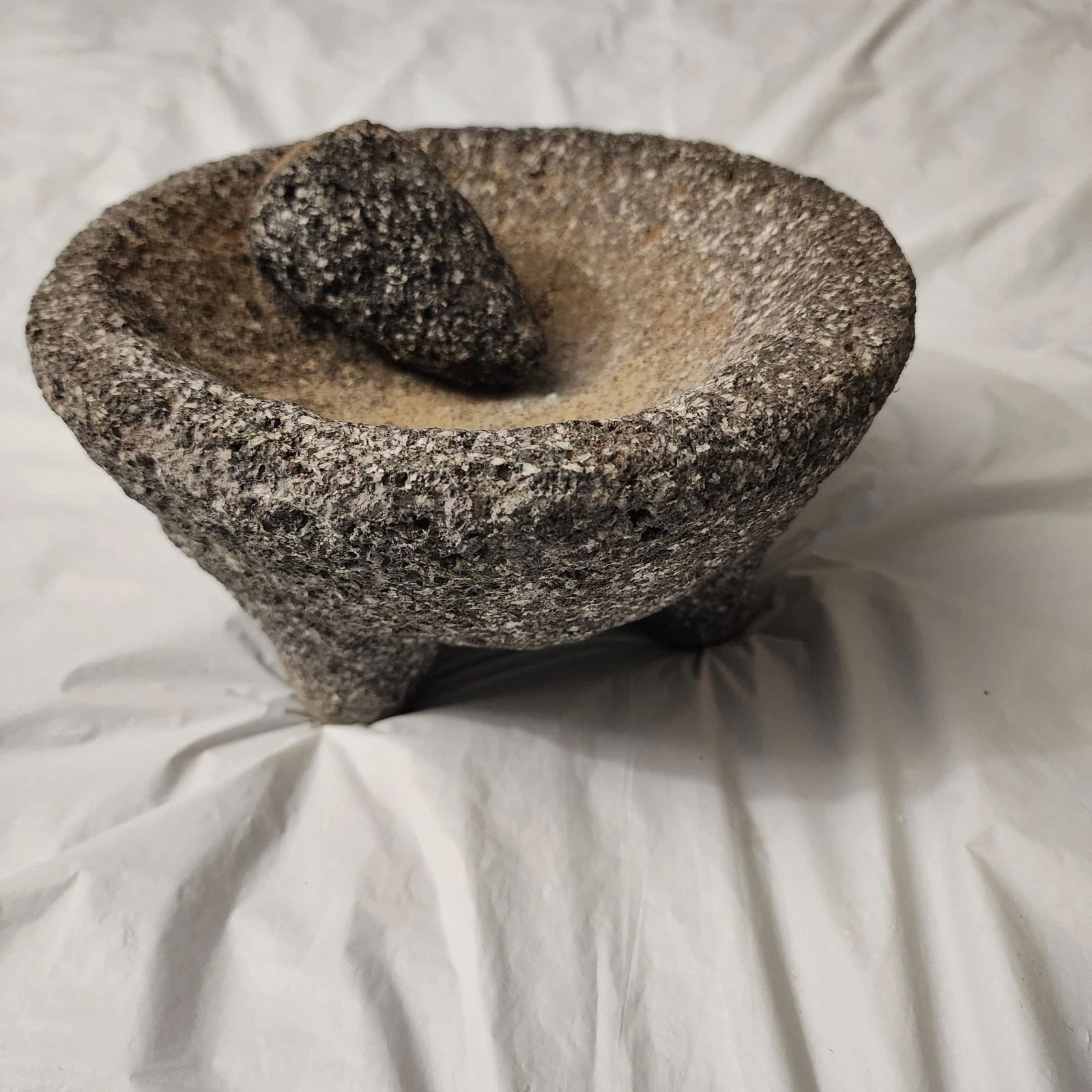 Mexican Lava Stone Molcajete Mortar Pestle Grinding Stone Vintage Volcanic Rock
Opens in a new windo