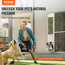 Dog Door for Sliding Glass Door, 75 7/8"-80 11/16" Adjustable Height Doggy Door