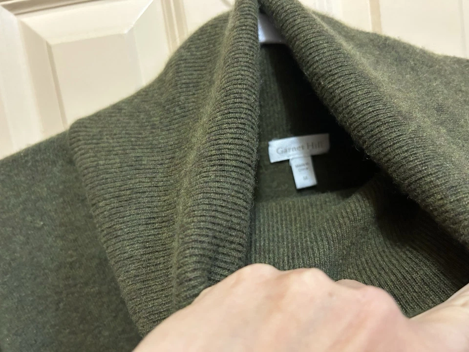 Suéter Cuello Embudo Cachemira Pura Grande Cuello Alto Granate Verde Colina M De Gran Tamaño Foto 2 de 4