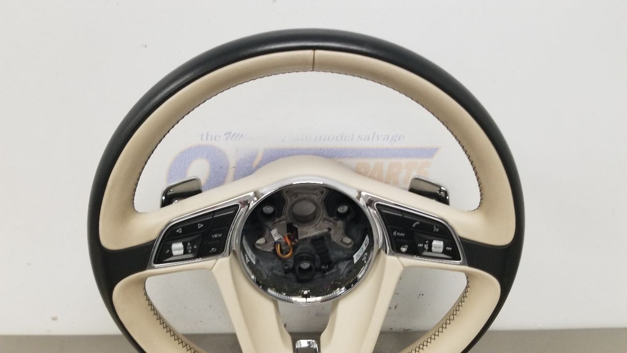 17 BENTLEY BENTAYGA HEATED STEERING WHEEL WITH CONTROLS BLACK AND WHITE LEATHER