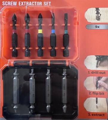 Screw Extractor Set Suitable for Homeowners, Carpenters, Mechanics