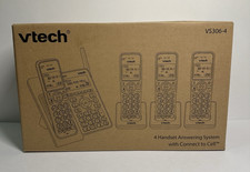 vtech 4 Handset Home Phone Answering System with Connect to Cell VS306-4 - NEW