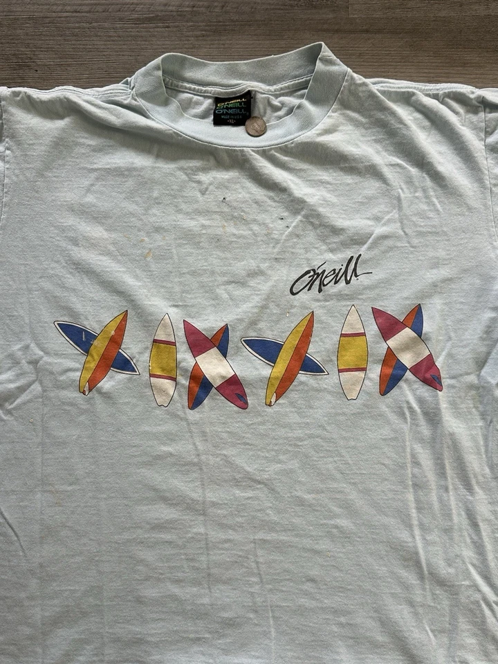 80-е винтажная футболка ONeil для серфинга размер XL 💀 пятна краски показаны на картинке💀 #серфинг - Изображение 4 из 4