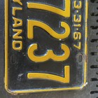 1967 MARYLAND LICENSE PLATE # FG 7237 Black Yellow Farm Fresh — photo 2