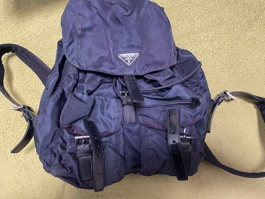 Prada Navy Backpack Used Weak Condition Women Fas… - image 1