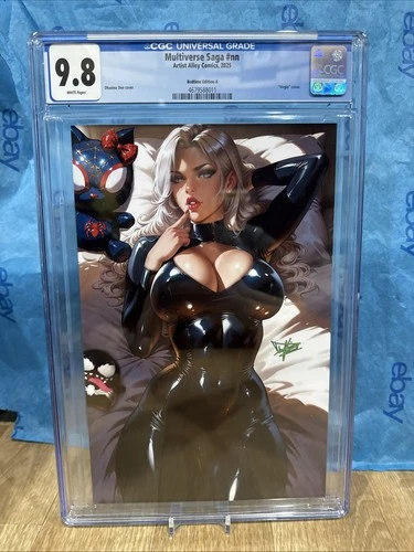 Artist Alley Comics Multiverse Saga #1 Cgc 9.8 Graded Black Cat Bed Cvr ADhaxina