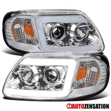 Fit 1997-2003 Ford F-150 Expedition LED Bar Projector Headlights Headlamps 97-03