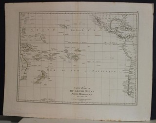 SOUTHERN PACIFIC OCEAN 1802 POIRSON UNUSUAL ANTIQUE ORIGINAL COPPER ENGRAVED MAP