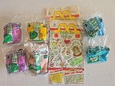 1993 Totally Toy Holiday McDonald  s Happy Meal Toys w/ 2 Happy Meal bags-incompl