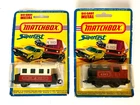 TWO 1976 Vintage Matchbox Superfast Die-cast Train Cars - new old stock