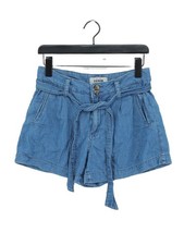 New Look Women's Shorts UK 10 Blue Cotton with Polyester Paperbag