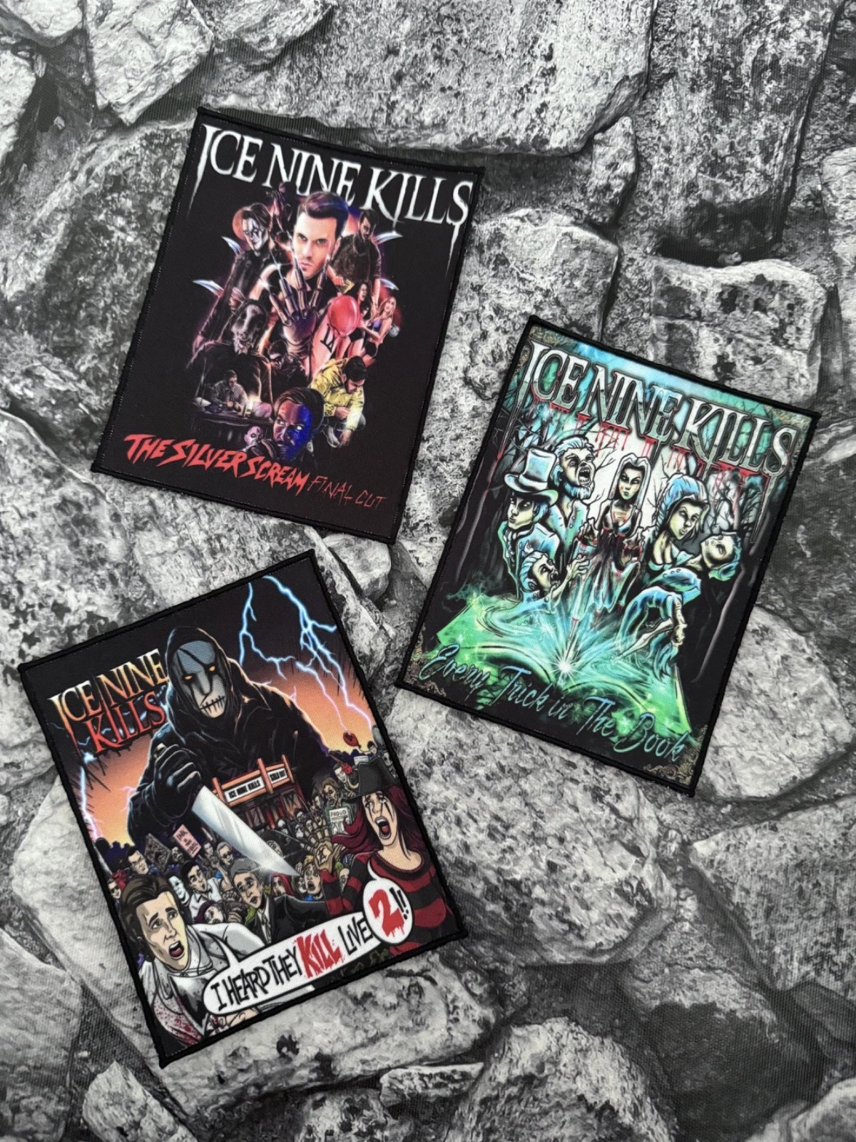 BUNDLE X3 SMALL SEW ON PRINTED PATCH BATTLE JACKET ~ ICE NINE KILLS