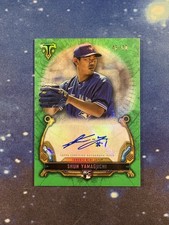 Shun Yamaguchi 2020 Topps Triple Threads Emerald Green Rookie Auto /50 Blue Jays