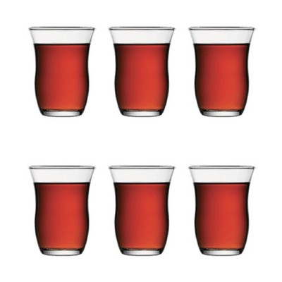 Türkische Teegläser Set mit Goldverzierung, 6 Stück von Pasabahce 42191
