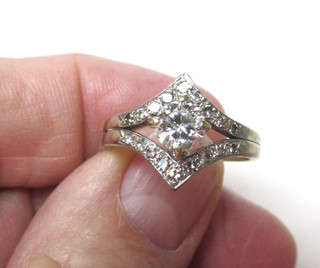 Gorgeous Estate 14k White Gold High Quality Diamond Ring VS2 G Size 9 NO RESERVE