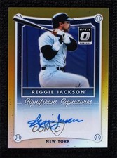 2017 Donruss Optic Significant Signatures Gold Prizm 5/5 Reggie Jackson Auto uk2