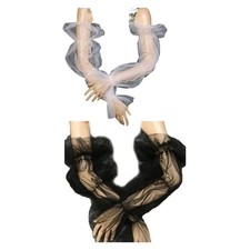 Sheer Long Fingerless Gloves Wedding Arm Sleeve for Women Wedding Prom