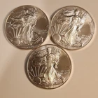 American Silver Eagle Coins, Lot of 3 - 2014 1oz .999 Fine Silver, 3oz Silver