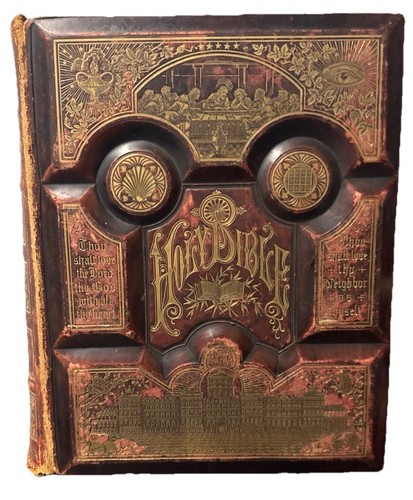 1885, THE HOLY BIBLE, PARALLEL COLUMN EDITION, ILLUSTRATED FAMILY BIBLE, SHARP - 第 1/3 張圖片