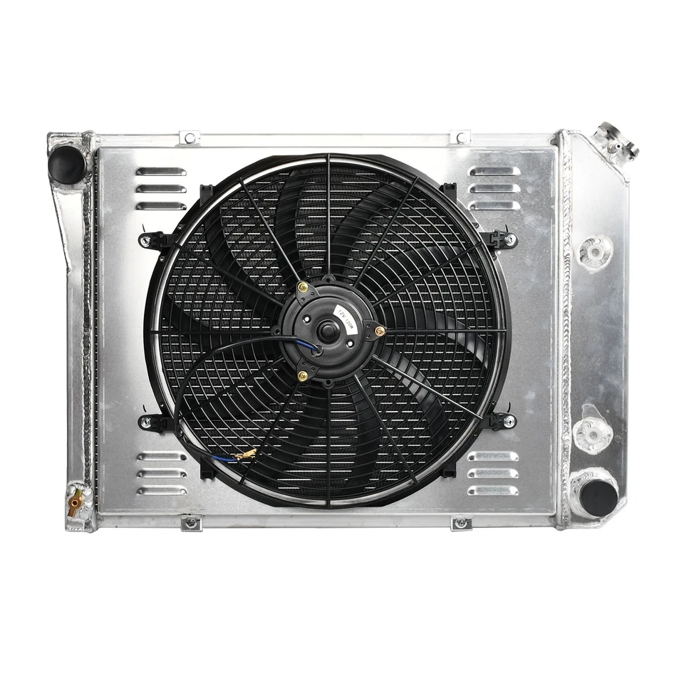 For 1968-74 Chevy Nova 1970-81 Camaro 1975-87 El Camino 3Row Radiator+Shroud Fan - Image 2 of 4