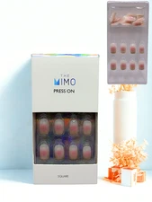 THE MIMO Press-On Nails Square – Nude to Pink Ombre Gradient, 24pcs Reusable Set