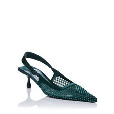 Jimmy Choo LIMITED EDITION Amel 50 Crystal Mesh Wicked Slingback Heel MSRP 1,050
