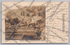 Antique 1908 RPPC Haverhill Steam Locomotive Wreck Head On Collision Postcard