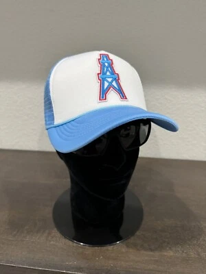 TRUCKER SNAPBACK 🏈 HOUSTON OILERS ORIGINAL THROWBACK RETRO LOGO SNAPBACK TRUCKER HAT CAP NEW 🏈