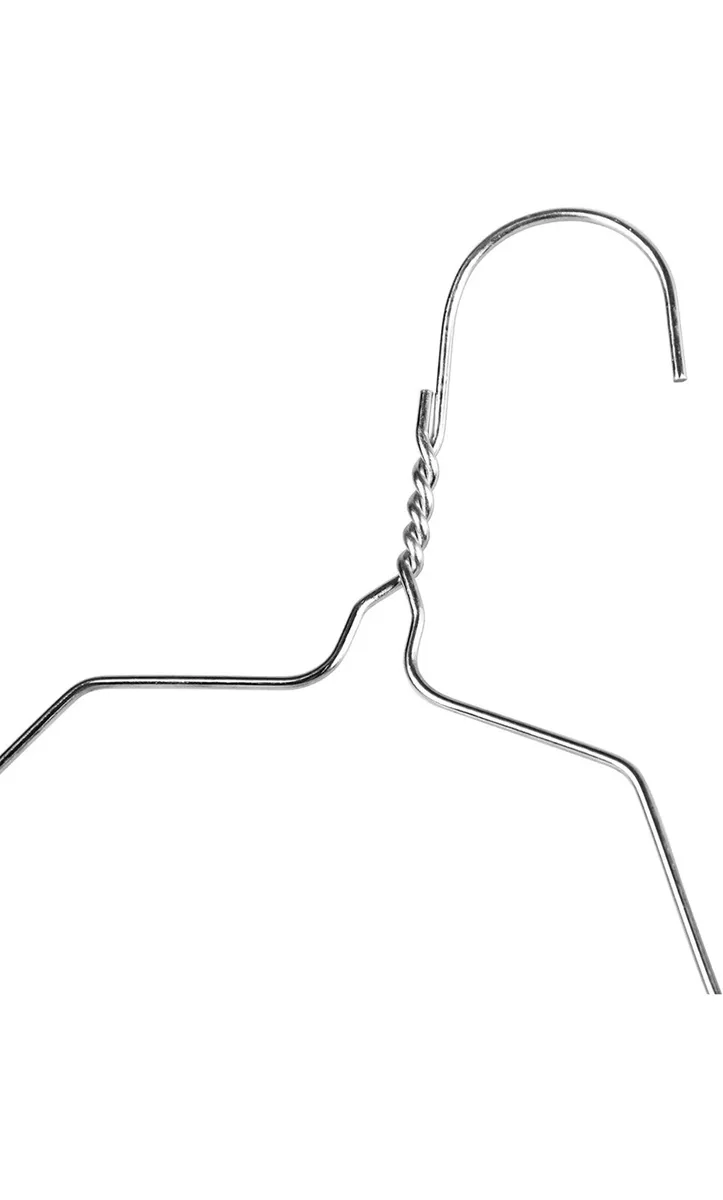 HANGERWORLD 50 Silver 16inch Metal Wire 13 Gauge Clothes Coat Garment Pants Bar Hangers