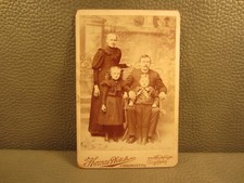 Victorian Antique Cabinet Card Photo of a Family, Mother, Father, Son, Daughter