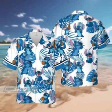 Stitch Hawaiian Button Down Shirt Unisex Adults S-5XL