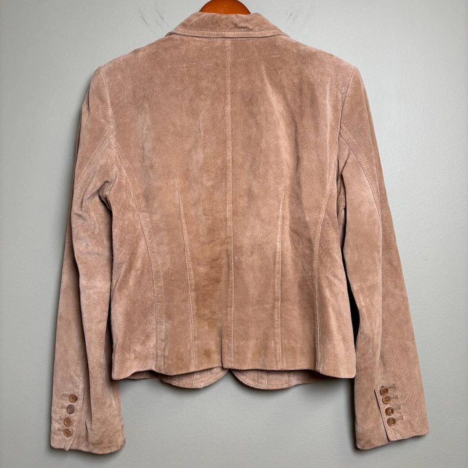Vintage Context Womens Suede Leather Blazer Jacket Sz L Country Preppy 90s Y2K - Image 2 of 4