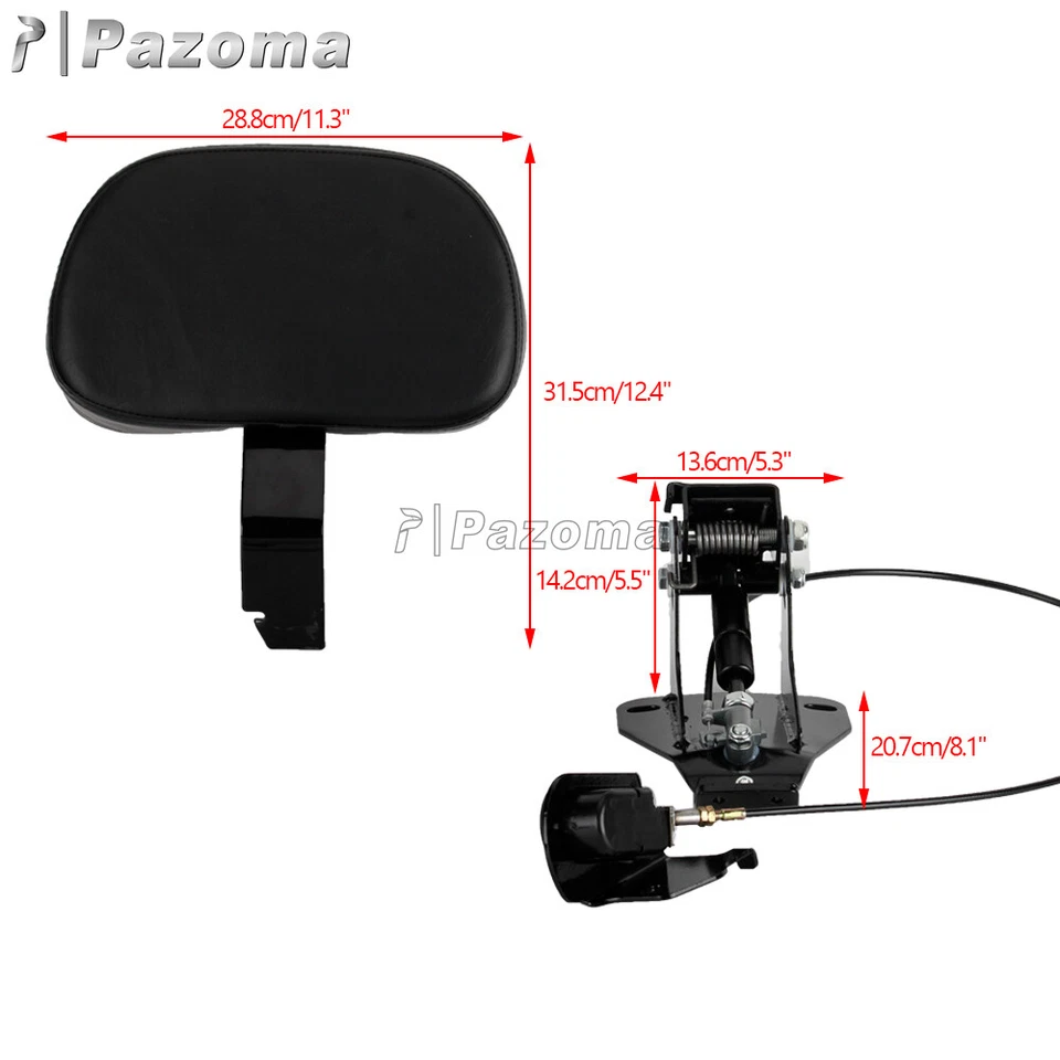 Respaldo del conductor Respaldo del conductor Ajustable para Harley Electra Glide Street Road Foto 3 de 4