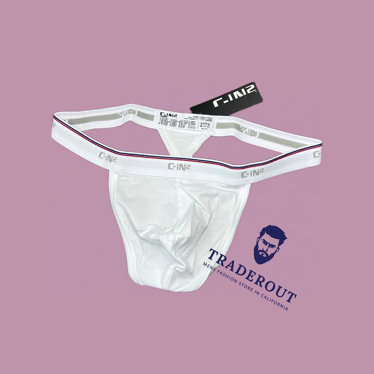 2XIST Men's Y-Back Thong Underwear - Black Or White, Sizes XS To L