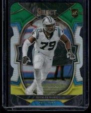 2022 Panini Select #34 Ikem Ekwonu Green and Yellow Prizm Die Cut