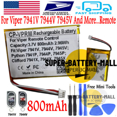 USPS 800mAh Battery For Viper 7941V 7944V 7945V Remote For Viper Remote Battery