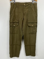 By Anthropologie Cargo Lyocell Pants Sz 10 Womens Olive Green Ankle Crop