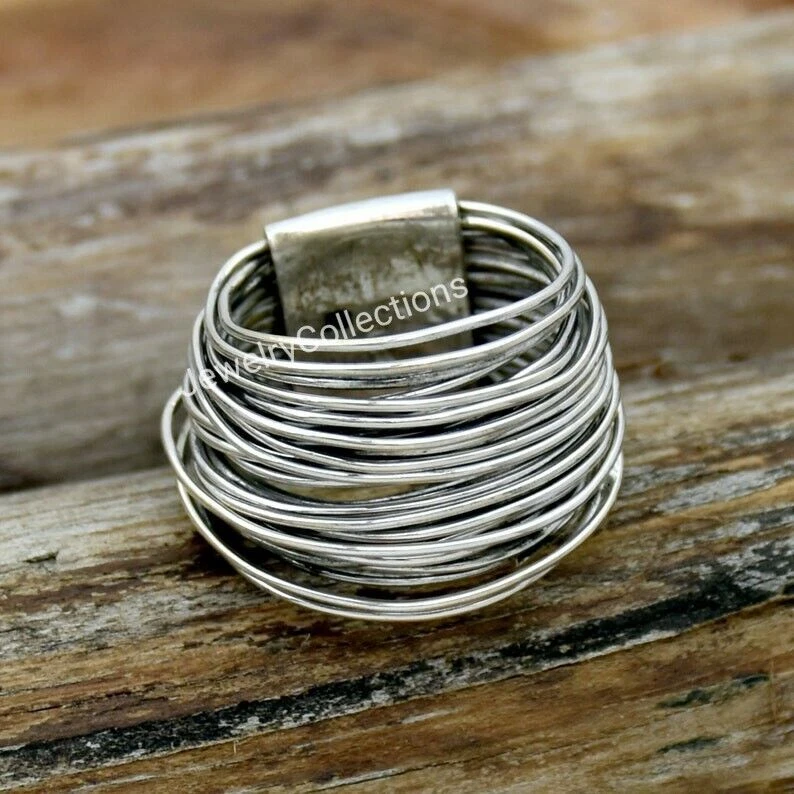 Sterling silver 2024 wrap around rings
