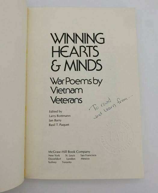 Winning Hearts and Minds : War Poems by Vietnam Veterans by Jan Barry ...