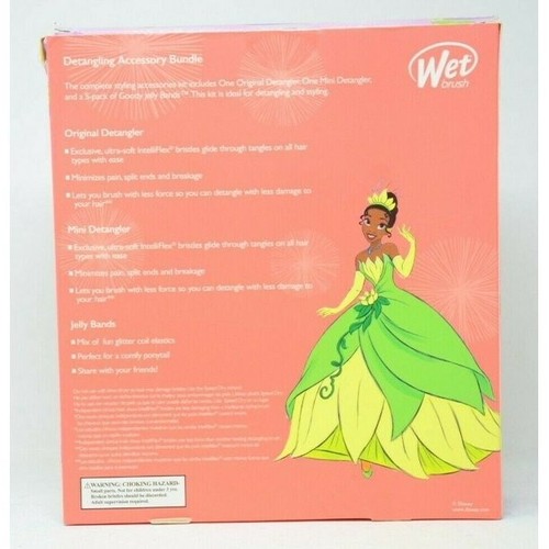 Pacchetto Accessori Capelli Spazzola Bagnata Districante Disney Princess Tiana Edition Bambini - Foto 2 di 2