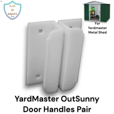 ALEC 3D PRINTS 2 Replacement Door Handles Compatible with Yardmaster Outsunny Metal Shed UK
