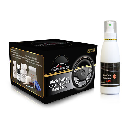 Black leather steering wheel repair kit DIY kit Car kit Leather repair