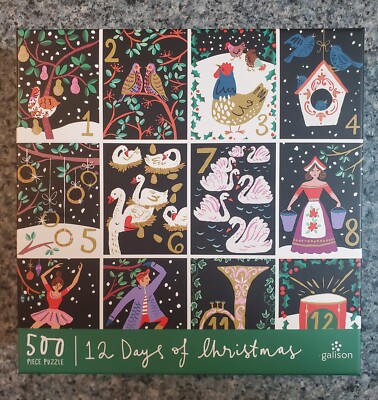 NEW Galison 12 DAYS OF CHRISTMAS 500 piece puzzle