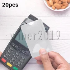 RFID Credit Cards Blocking Sleeves Secure Holder Silver 3.62x2.48inch Pack of 20